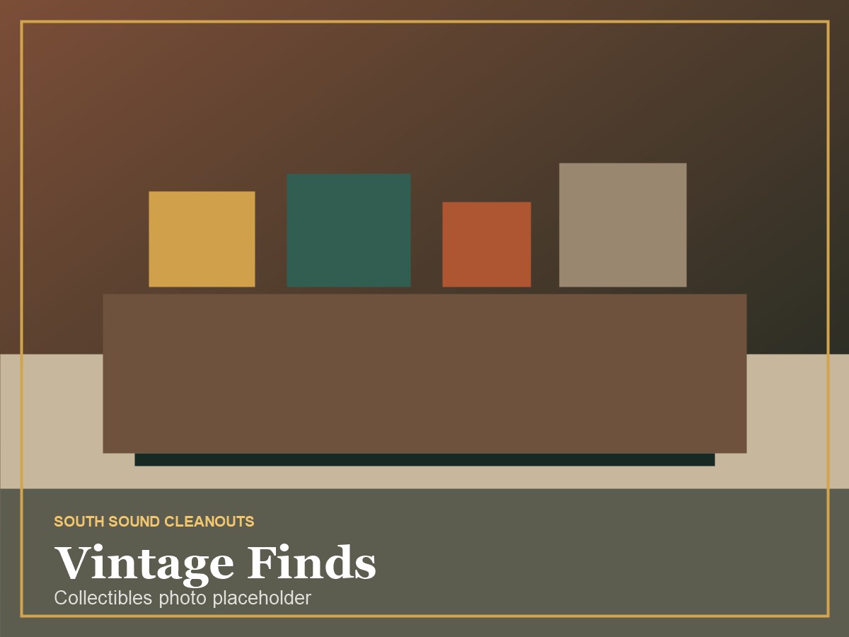 Vintage collectibles sorted during estate cleanout